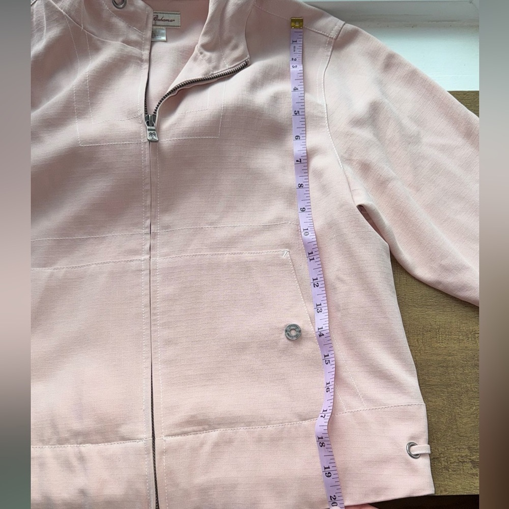VINTAGE Tommy Bahama Hooded Jacket Womens S( 4-6)Silk Pink Full Zip - Picture 7 of 8